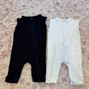 Kyte BABY Black and White Sleeveless Rompers